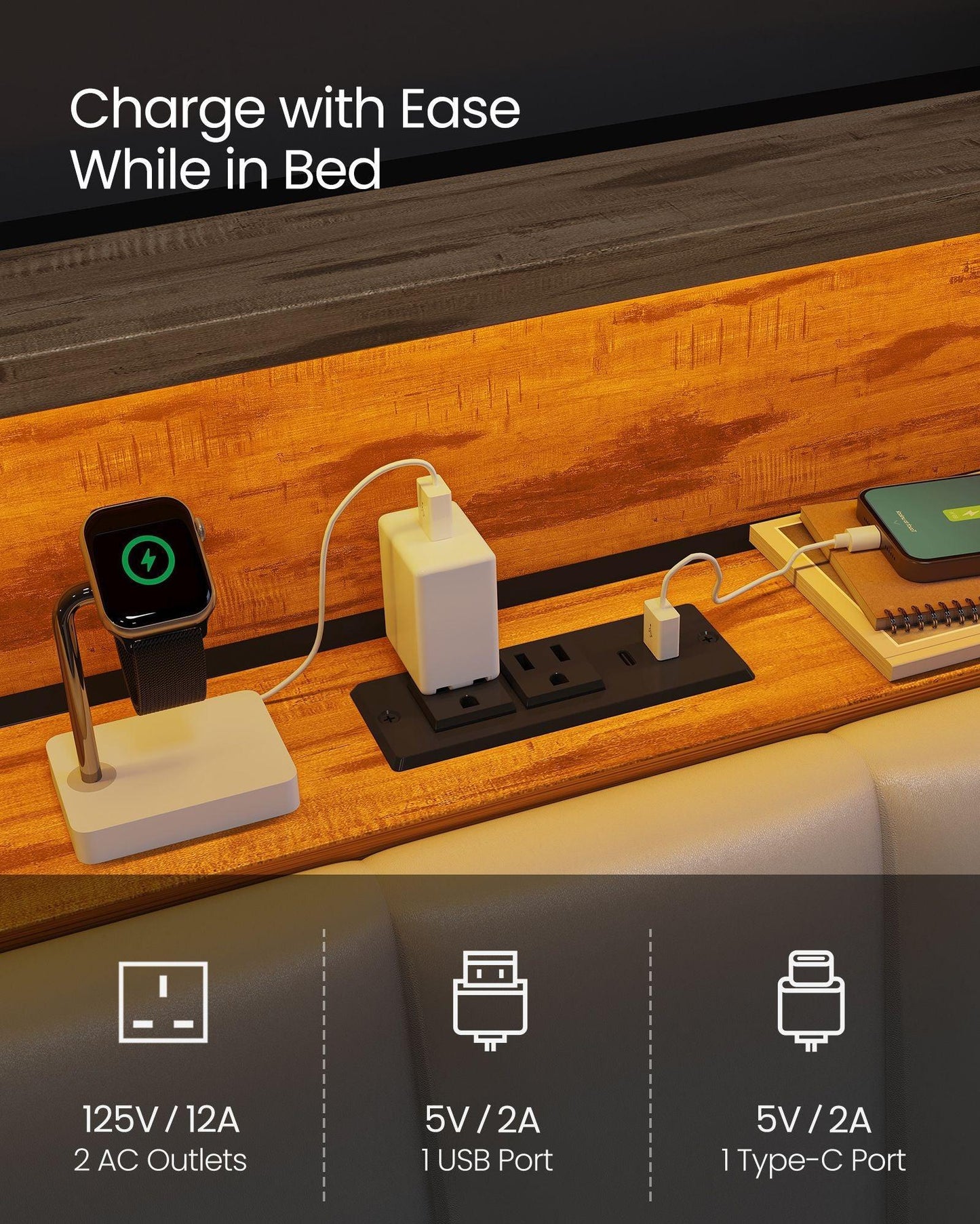LED Bed Frame Full Size FredCo