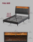 LED Bed Frame Full Size, Storage Headboard and Charging Station FredCo