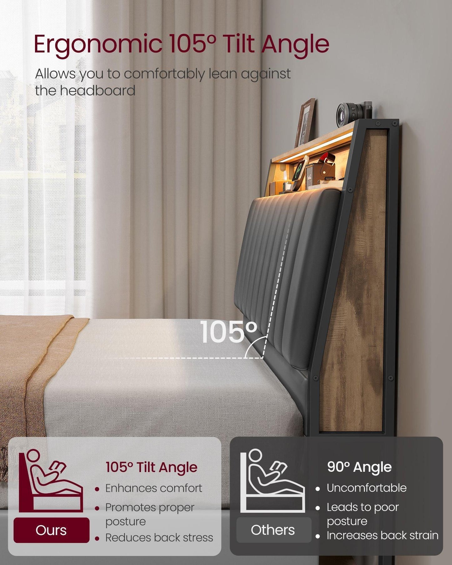 LED Bed Frame Queen Size FredCo