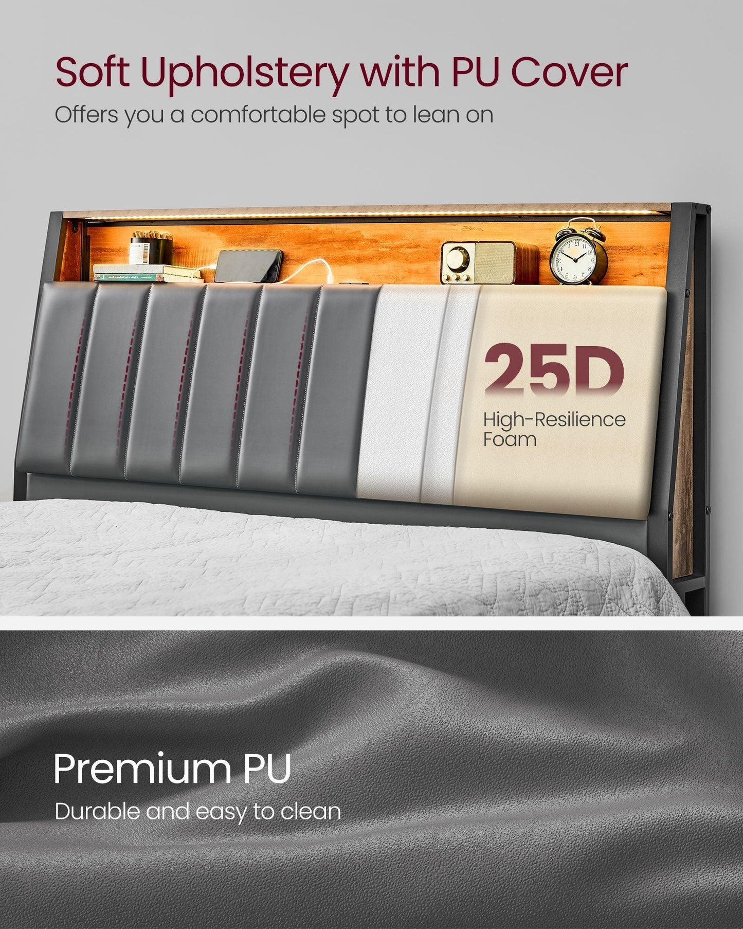 LED Bed Frame Queen Size FredCo