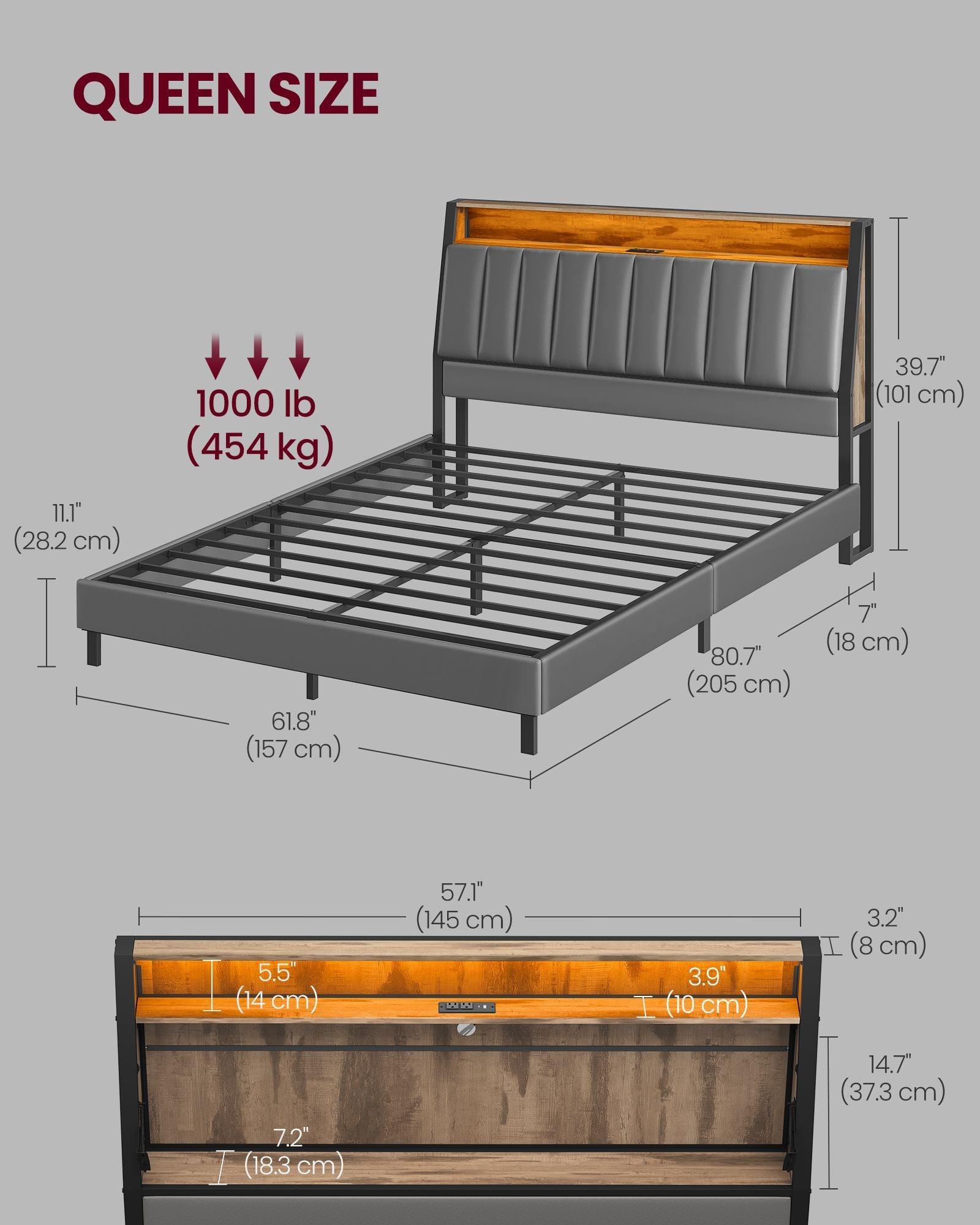 LED Bed Frame Queen Size FredCo