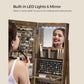 LED Mirror Jewelry Cabinet, Rustic Brown FredCo