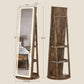 LED Mirror Jewelry Cabinet, Rustic Brown FredCo