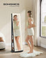 LED Mirror Jewelry Cabinet Standing Ink Black FredCo