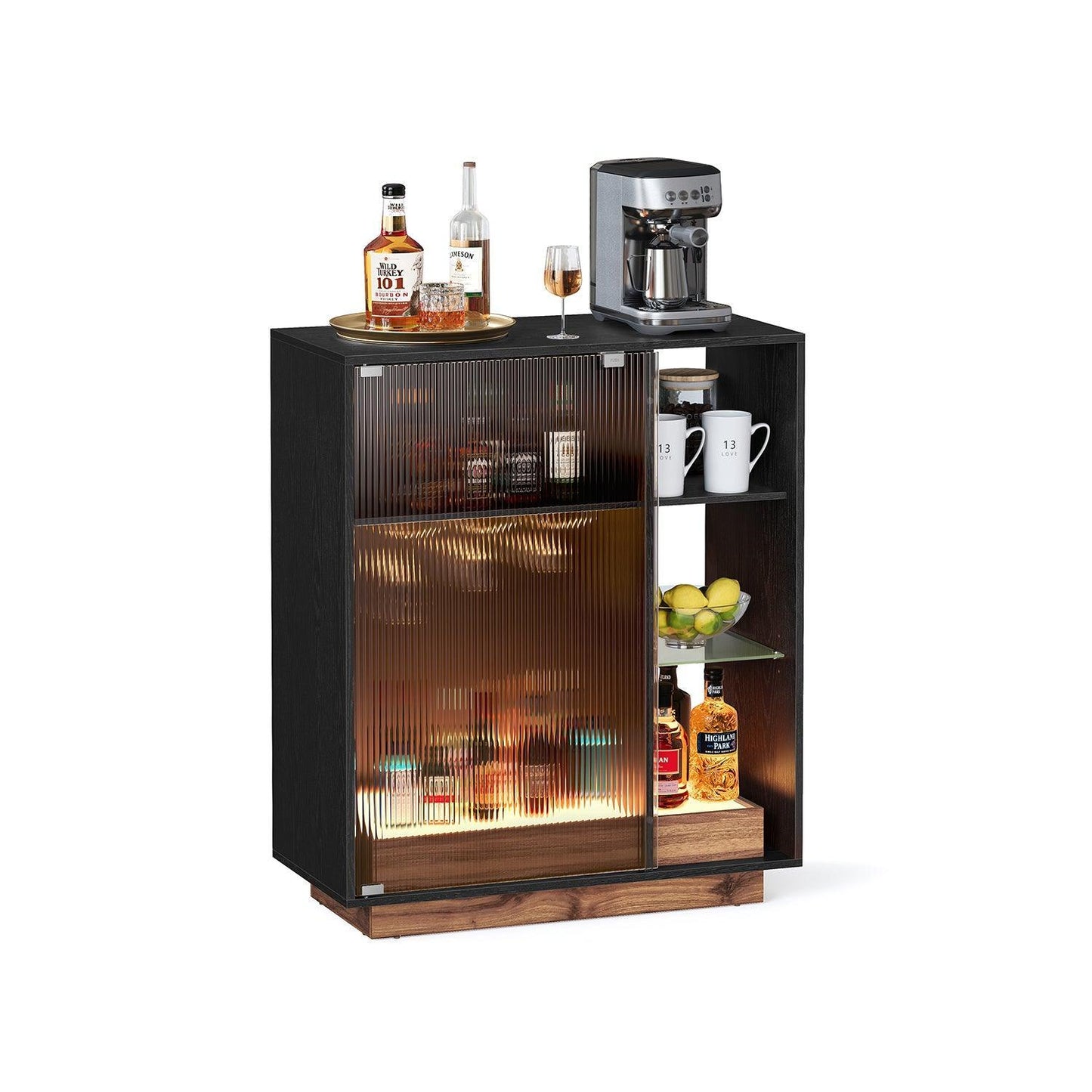 LED Sideboard Cabinet with Wine Storage FredCo