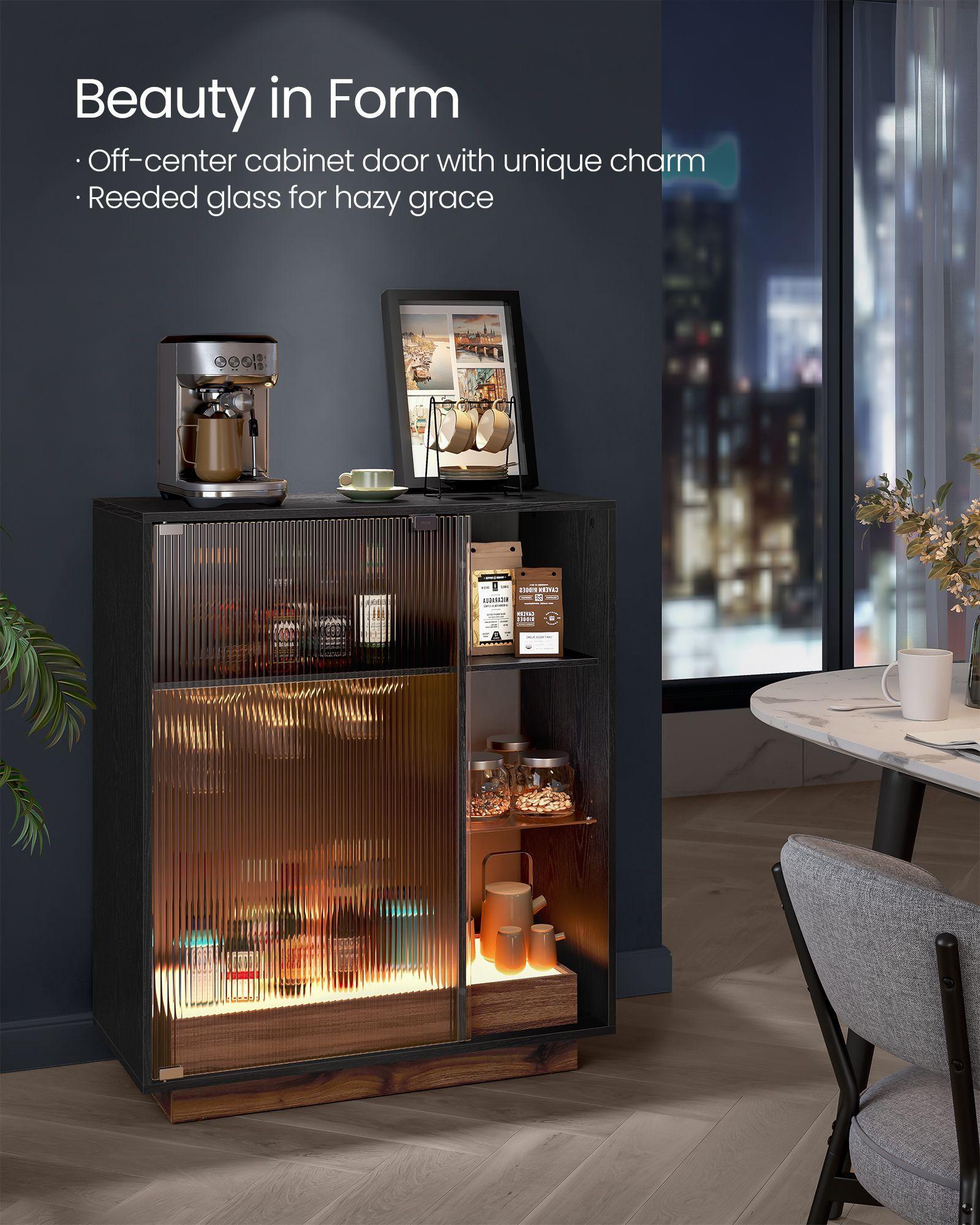 LED Sideboard Cabinet with Wine Storage FredCo