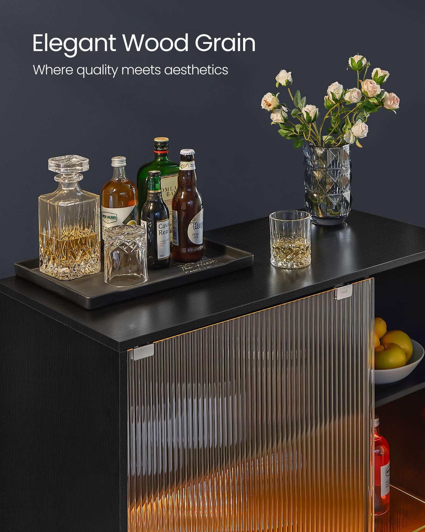 LED Sideboard Cabinet with Wine Storage FredCo