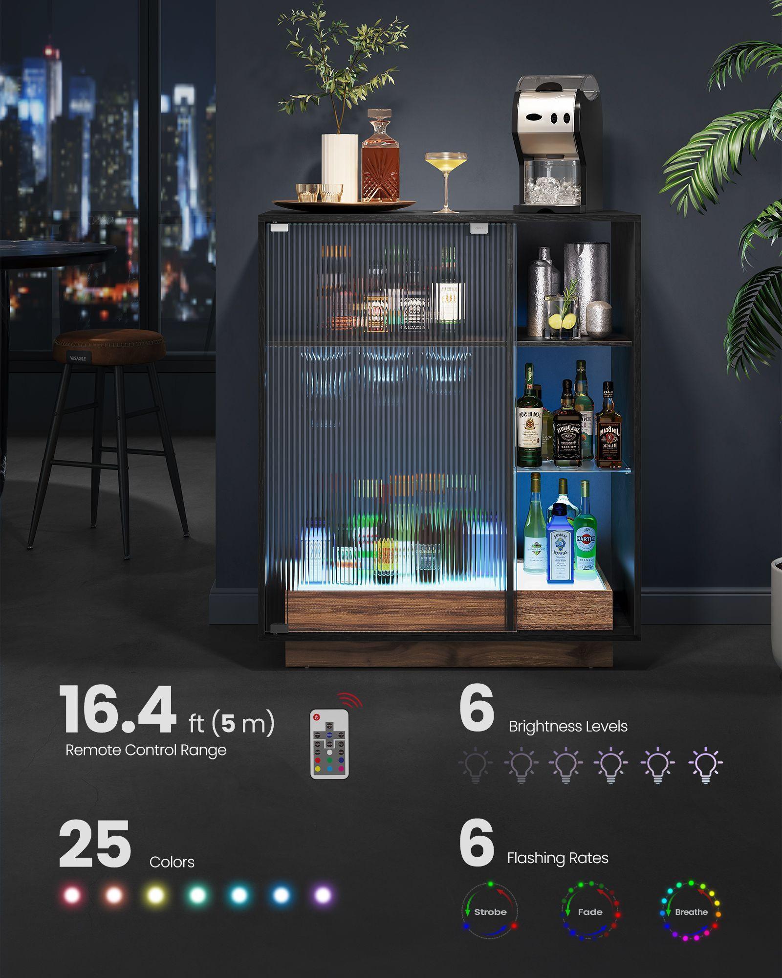 LED Sideboard Cabinet with Wine Storage FredCo