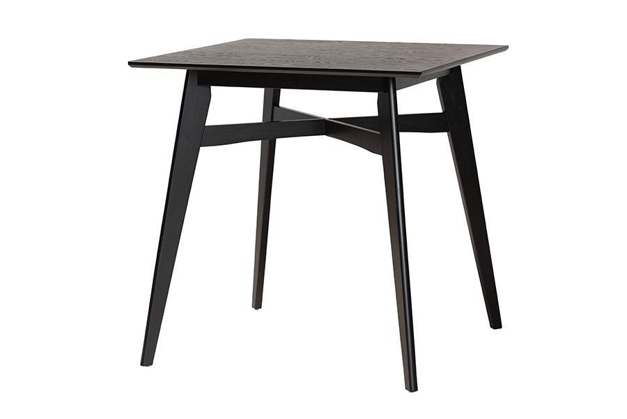 Leena Mid-Century Modern Black Finished Wood Counter Height Pub Table FredCo