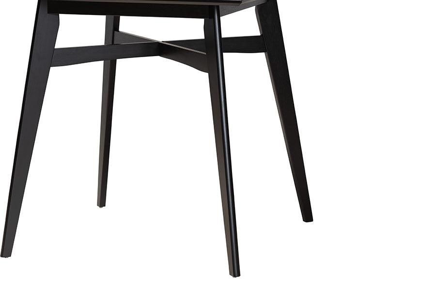 Leena Mid-Century Modern Black Finished Wood Counter Height Pub Table FredCo