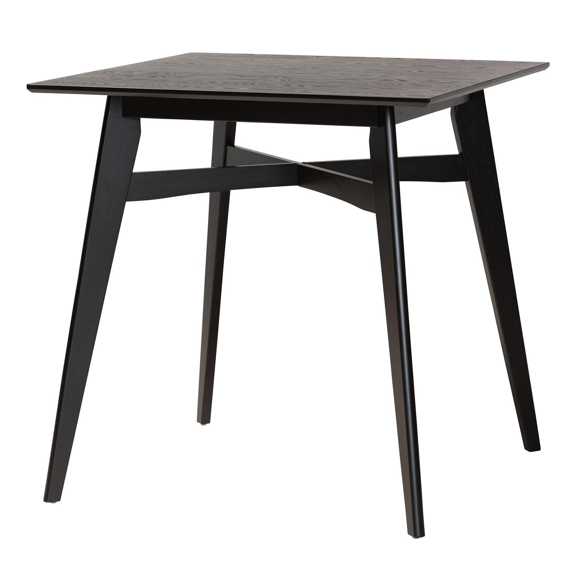Leena Mid-Century Modern Black Finished Wood Counter Height Pub Table FredCo
