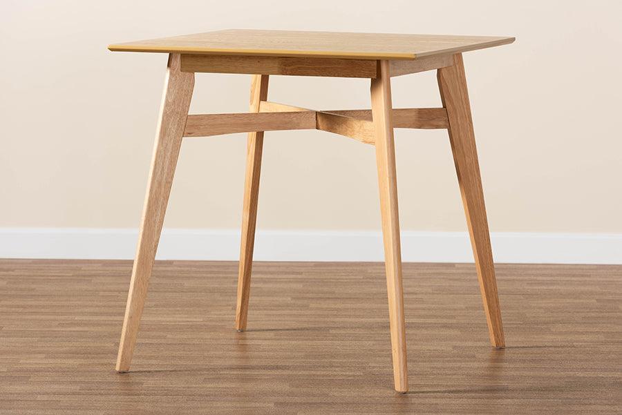 Leena Mid-Century Modern Natural Oak Finished Wood Counter Height Pub Table FredCo