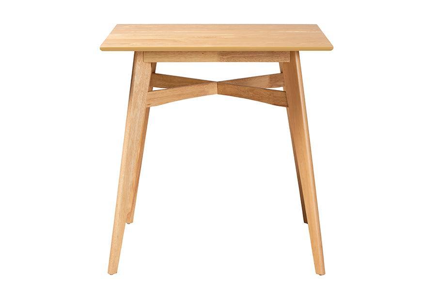 Leena Mid-Century Modern Natural Oak Finished Wood Counter Height Pub Table FredCo