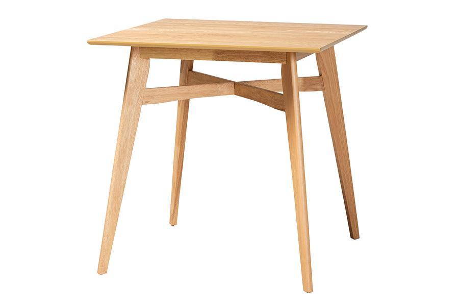 Leena Mid-Century Modern Natural Oak Finished Wood Counter Height Pub Table FredCo