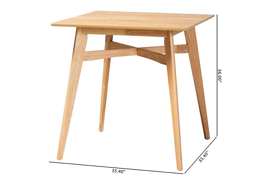 Leena Mid-Century Modern Natural Oak Finished Wood Counter Height Pub Table FredCo