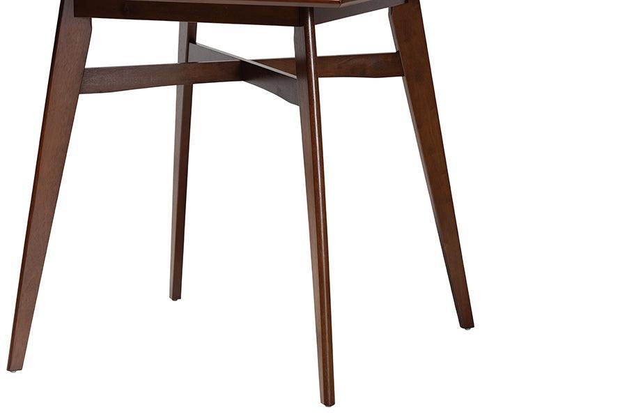Leena Mid-Century Modern Walnut Brown Finished Wood Counter Height Pub Table FredCo