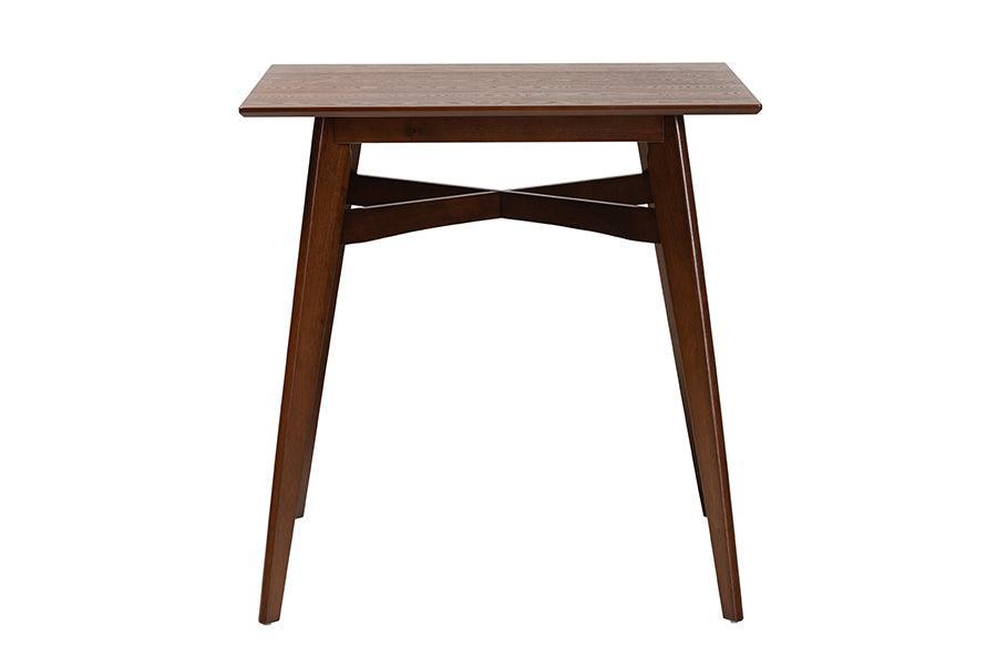 Leena Mid-Century Modern Walnut Brown Finished Wood Counter Height Pub Table FredCo