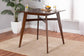 Leena Mid-Century Modern Walnut Brown Finished Wood Counter Height Pub Table FredCo