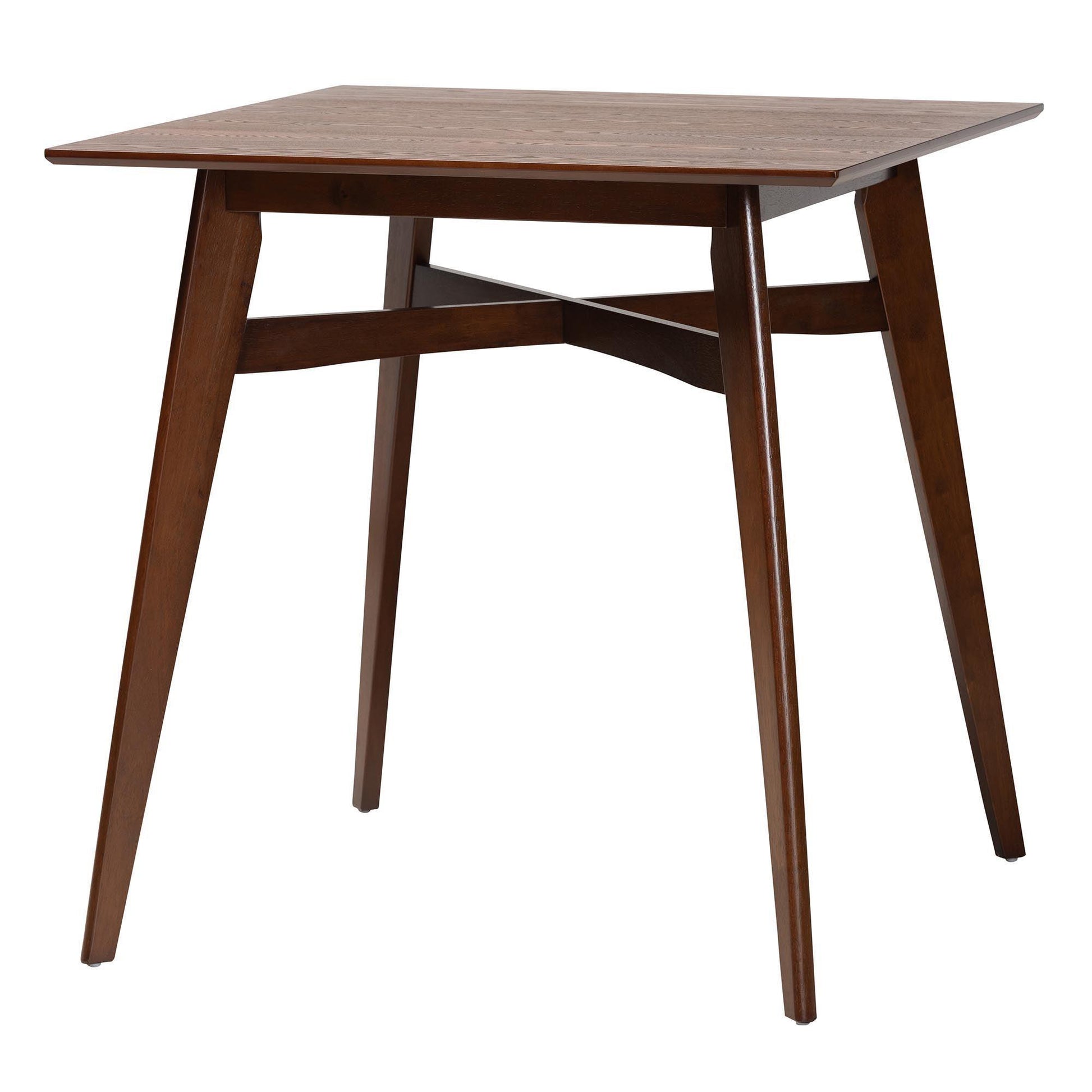 Leena Mid-Century Modern Walnut Brown Finished Wood Counter Height Pub Table FredCo