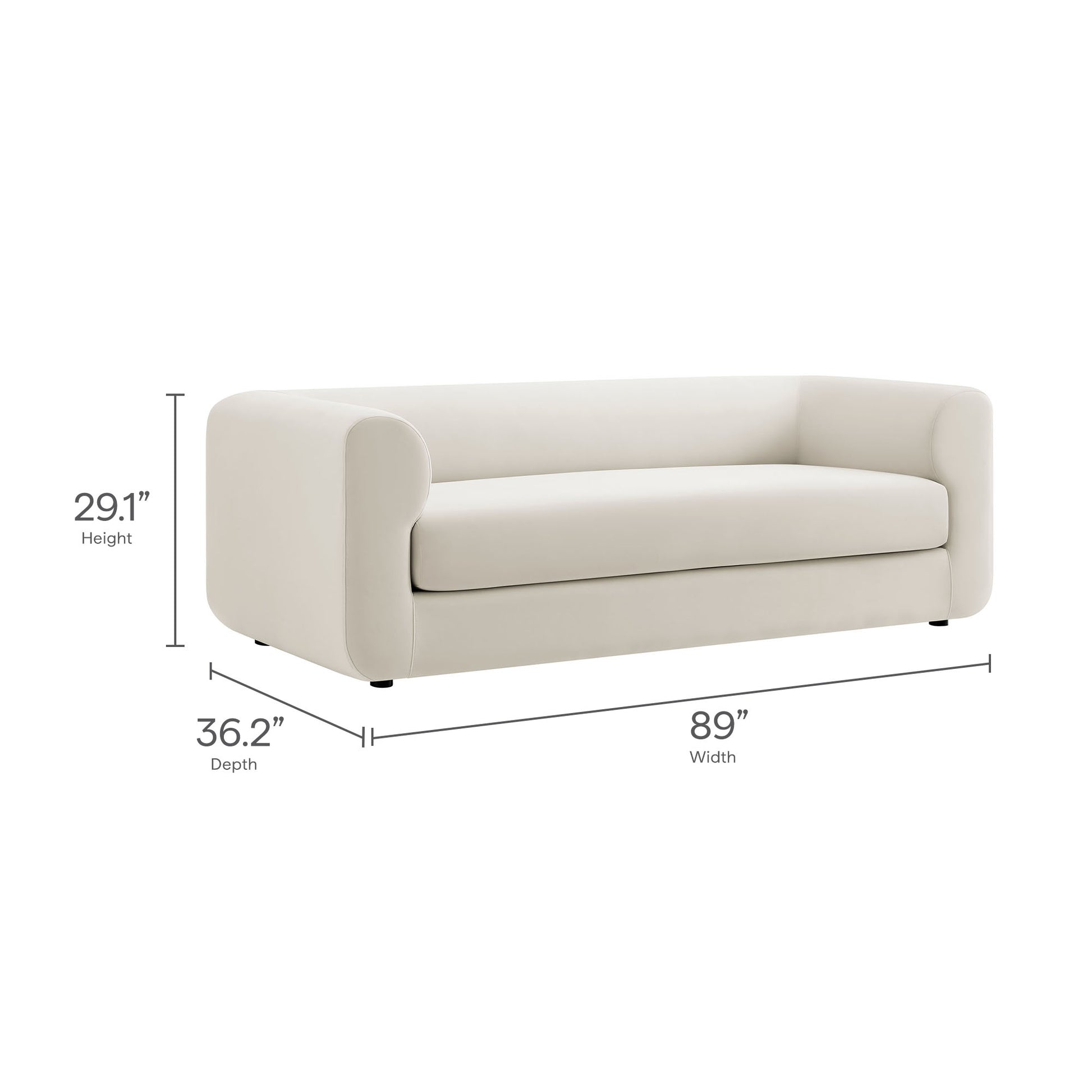 Leif 89" Performance Velvet Upholstered Sofa by Modway EEI-7281 FredCo