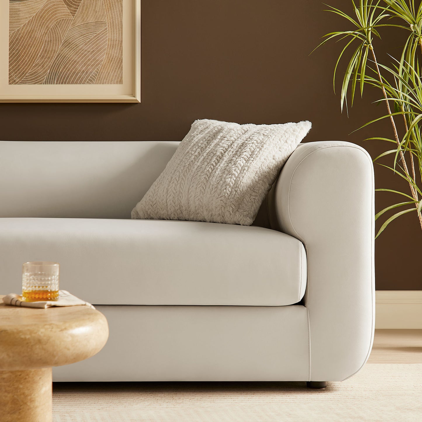 Leif 89" Performance Velvet Upholstered Sofa by Modway EEI-7281 FredCo