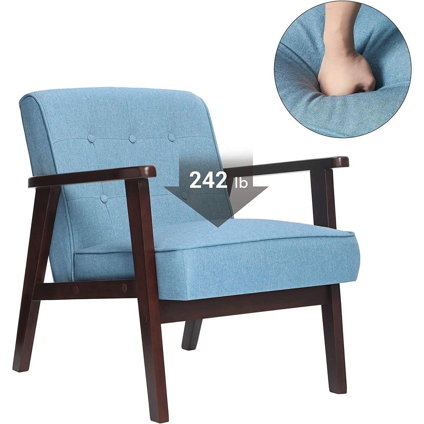Leisure Chair with Solid Wood Armrest FredCo