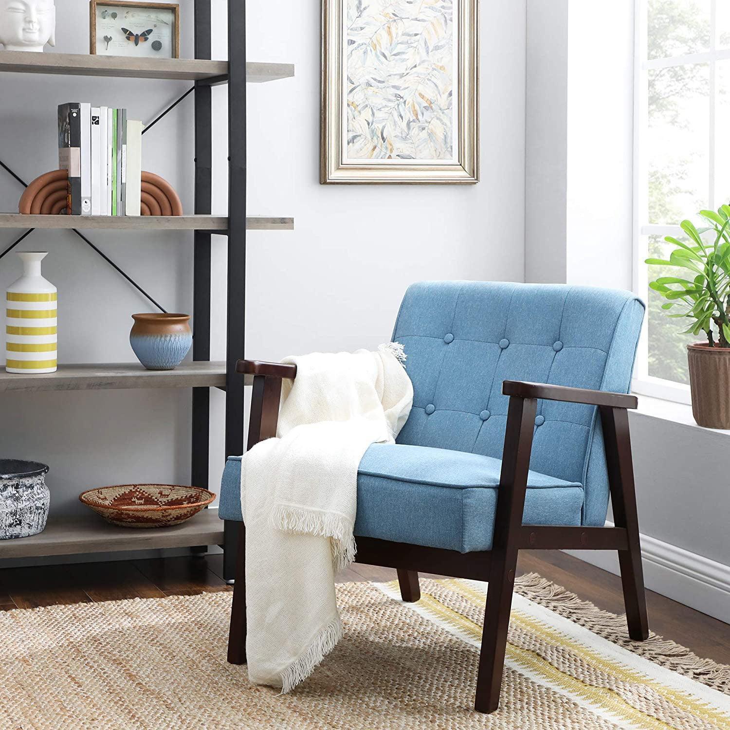 Leisure Chair with Solid Wood Armrest FredCo