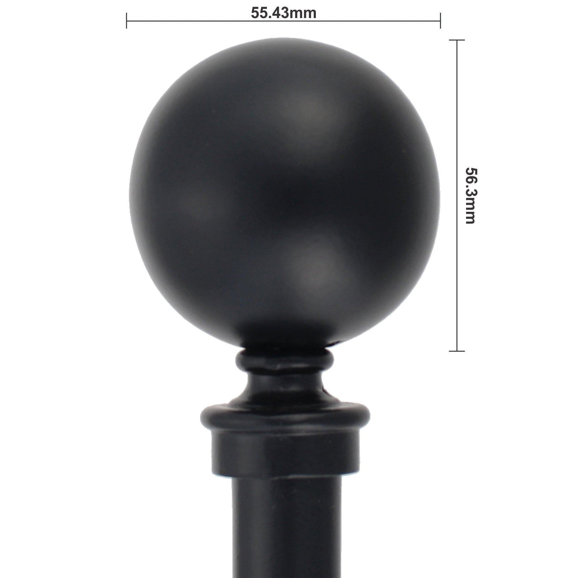 Leron 100% Iron Expandable Window Curtain Rod with Round Ball Finials FredCo