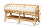 Leryn Modern Bohemian Natural Brown Rattan Bench FredCo