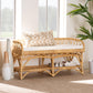 Leryn Modern Bohemian Natural Brown Rattan Bench FredCo