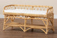 Leryn Modern Bohemian Natural Brown Rattan Bench FredCo