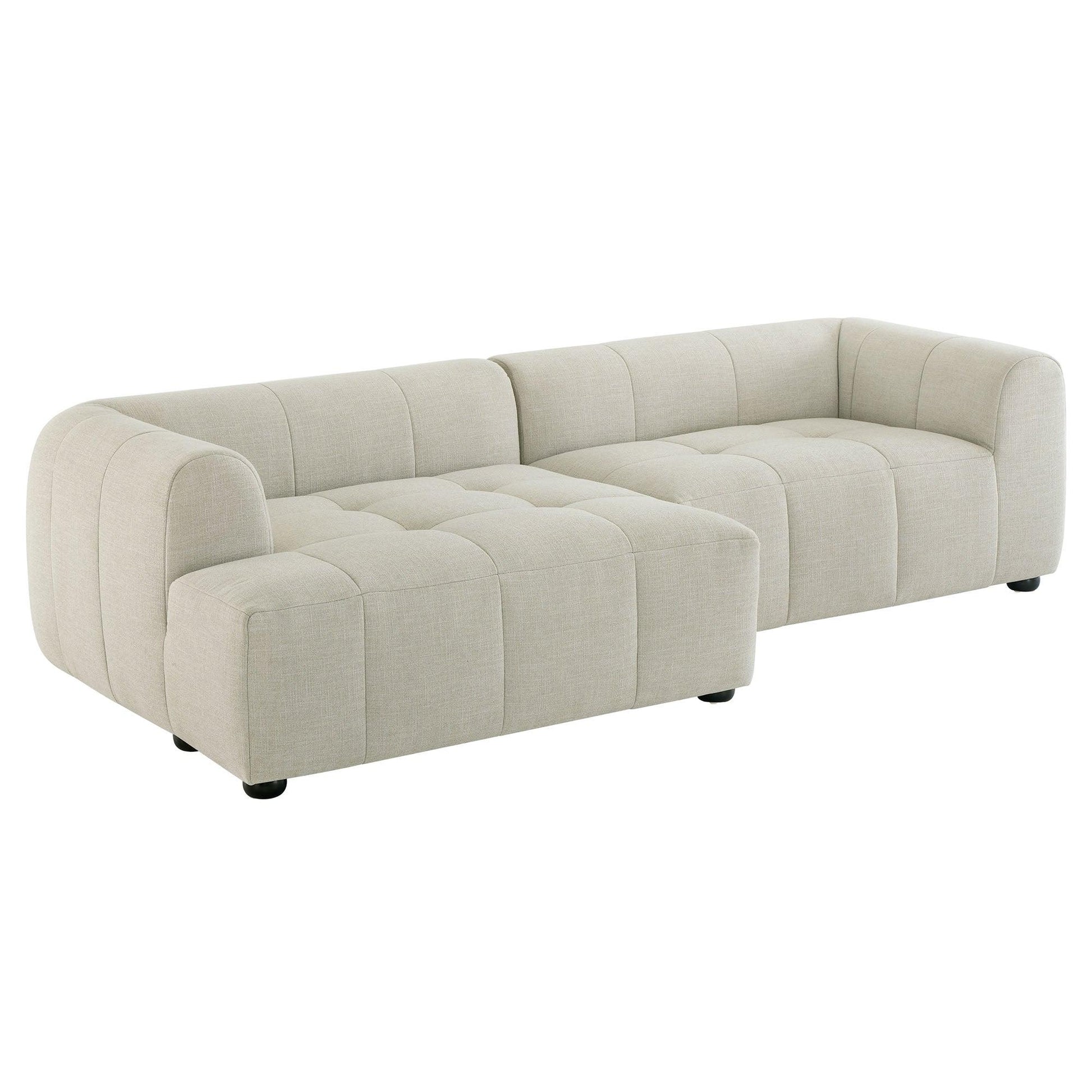 Liana Left-Facing Upholstered Fabric Modular Sofa with Chaise by Modway FredCo