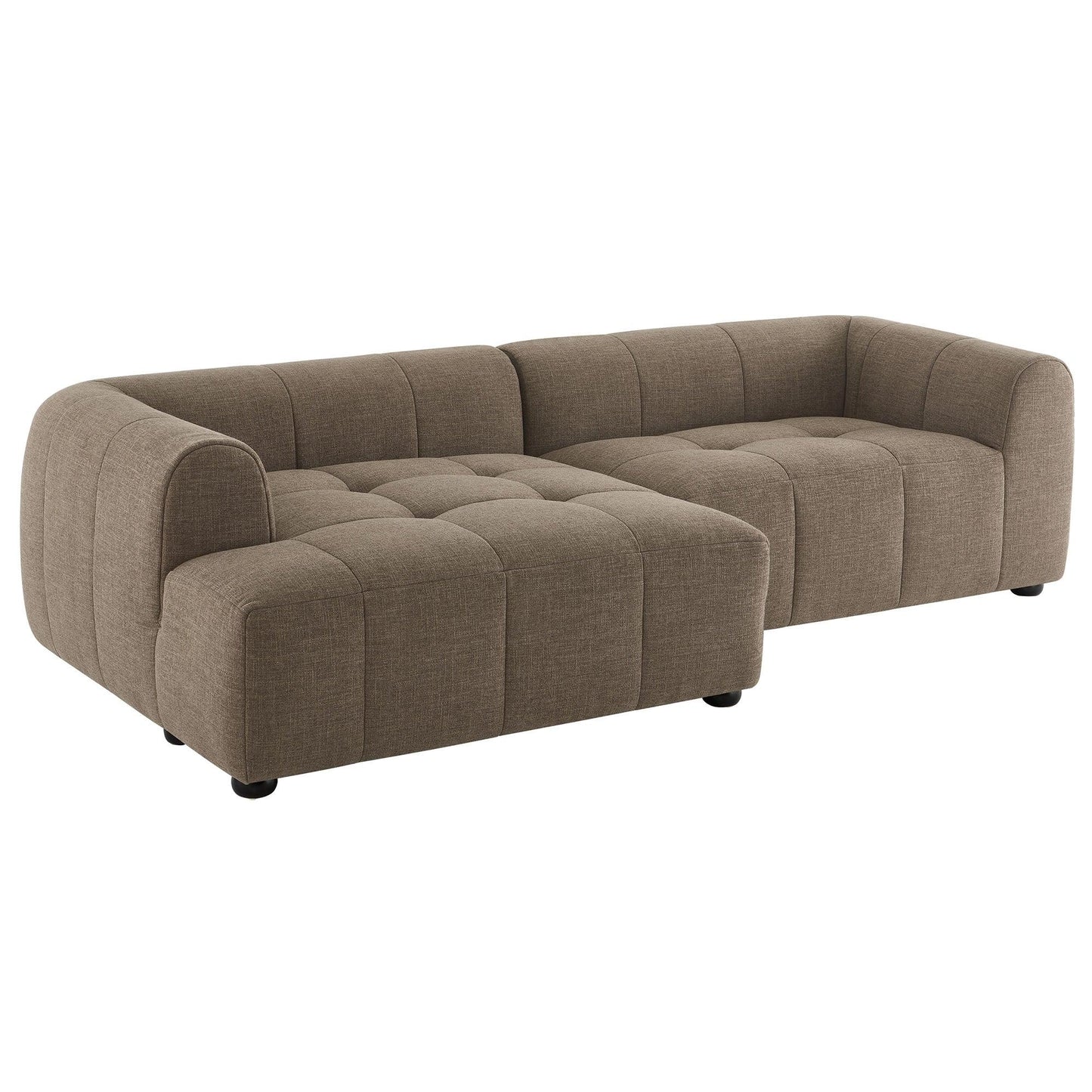 Liana Left-Facing Upholstered Fabric Modular Sofa with Chaise by Modway FredCo