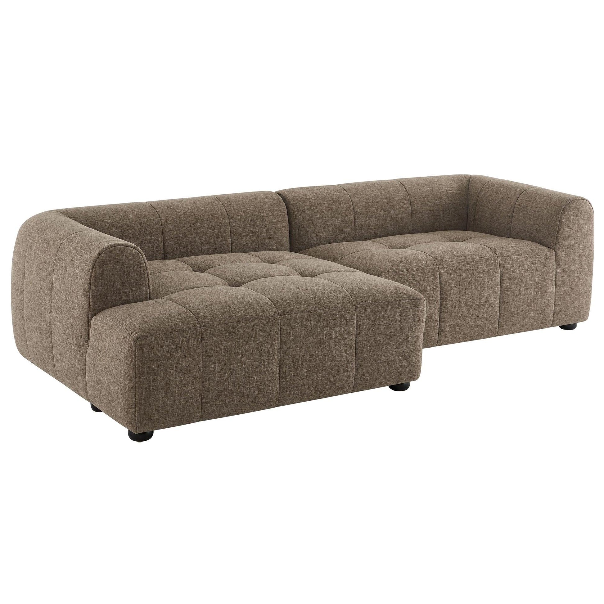 Liana Left-Facing Upholstered Fabric Modular Sofa with Chaise by Modway FredCo