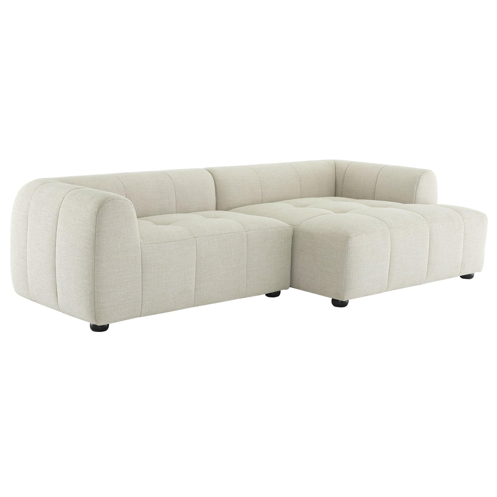 Liana Right-Facing Upholstered Fabric Modular Sofa with Chaise by Modway FredCo