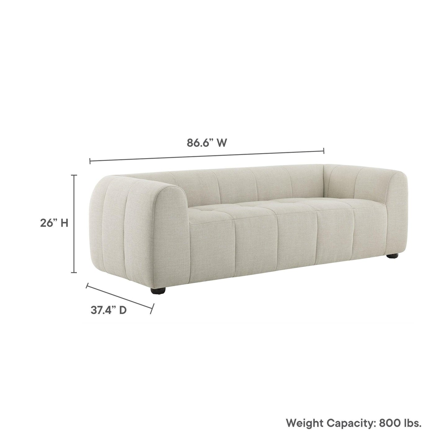 Liana Upholstered Fabric Sofa by Modway FredCo