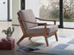 Lide Light Brown Fabric & Brown Finish Accent Chair FredCo