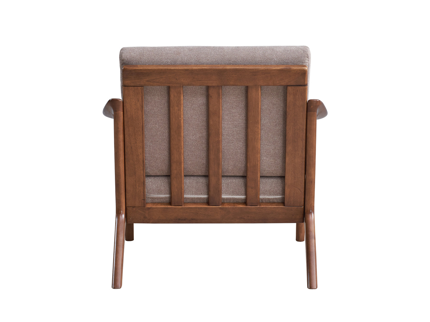 Lide Light Brown Fabric & Brown Finish Accent Chair FredCo