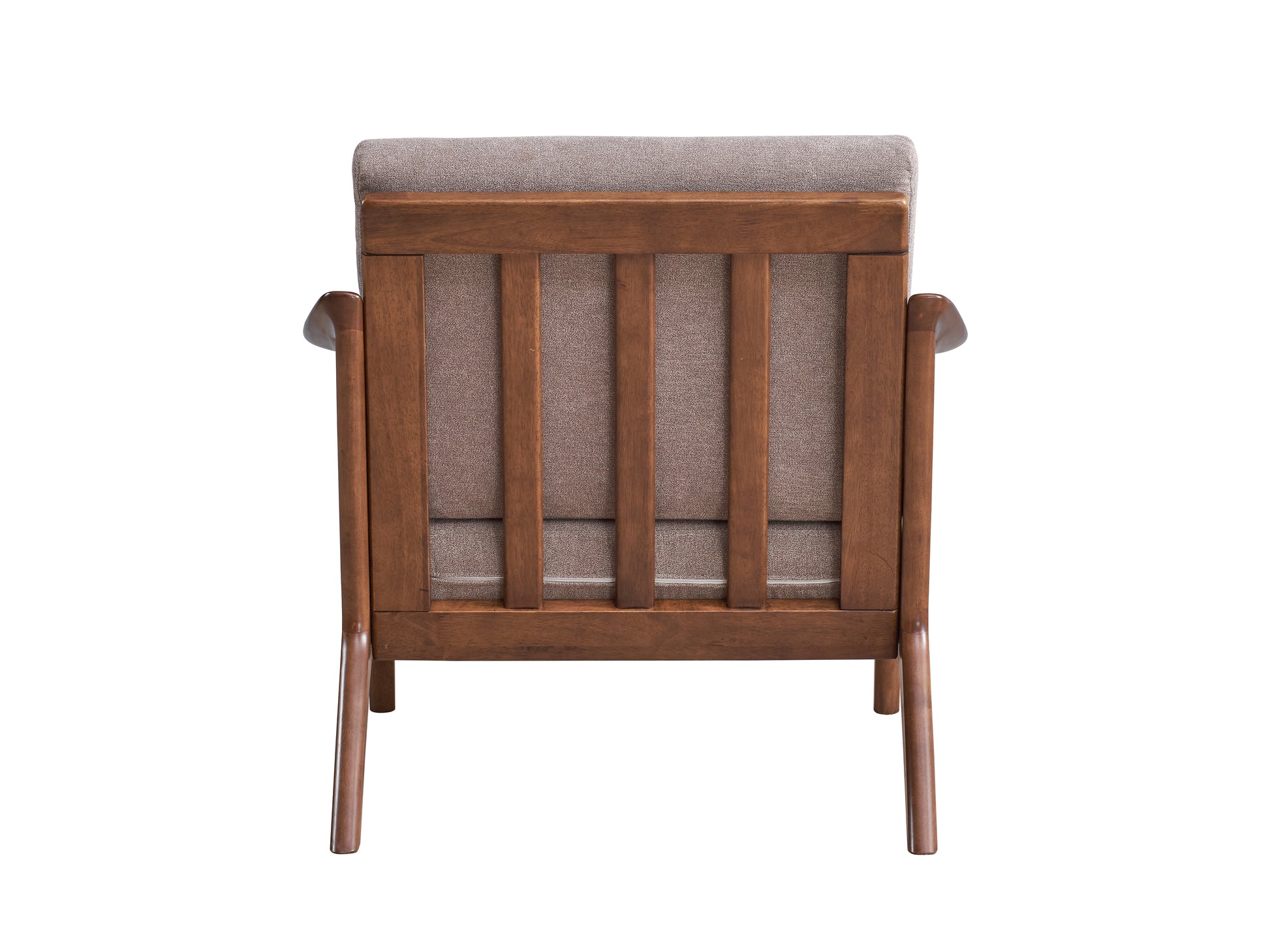 Lide Light Brown Fabric & Brown Finish Accent Chair FredCo