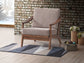 Lide Light Brown Fabric & Brown Finish Accent Chair FredCo
