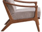 Lide Light Brown Fabric & Brown Finish Accent Chair FredCo