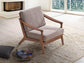 Lide Light Brown Fabric & Brown Finish Accent Chair FredCo