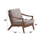 Lide Light Brown Fabric & Brown Finish Accent Chair FredCo