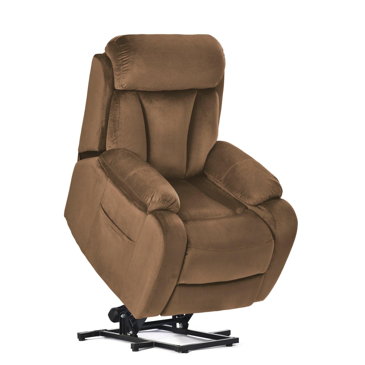 Lift Chair Recliner with Power Lift Assistance, Adjustable Angles, and Anti-Skid Stability, Brown FredCo