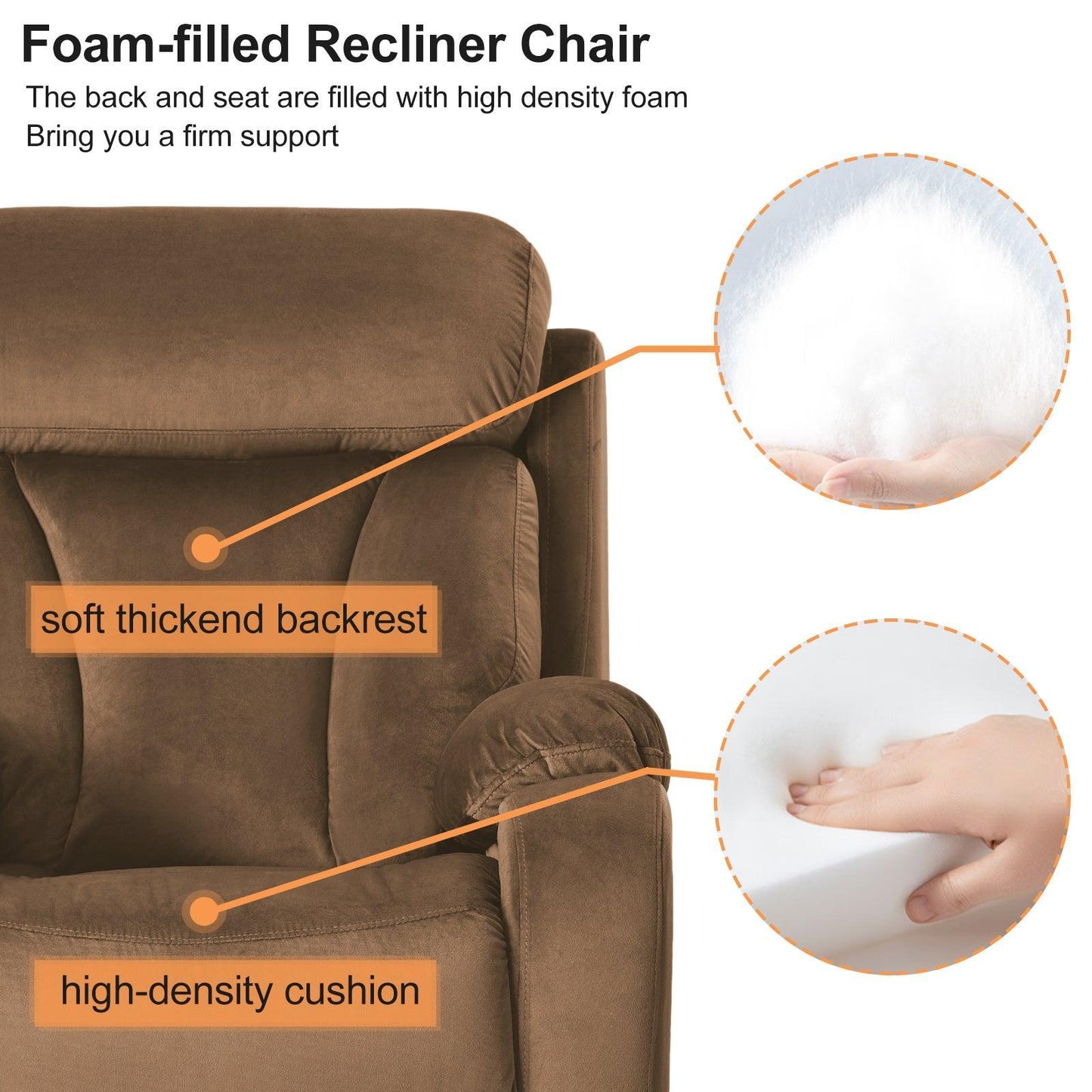 Lift Chair Recliner with Power Lift Assistance, Adjustable Angles, and Anti-Skid Stability, Brown FredCo