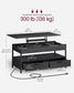 Lift Top Coffee Table with Power Outlet Charcoal Gray and Classic Black FredCo