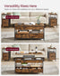 Lift Top Coffee Table with Power Outlet Rustic Brown and Classic Black FredCo