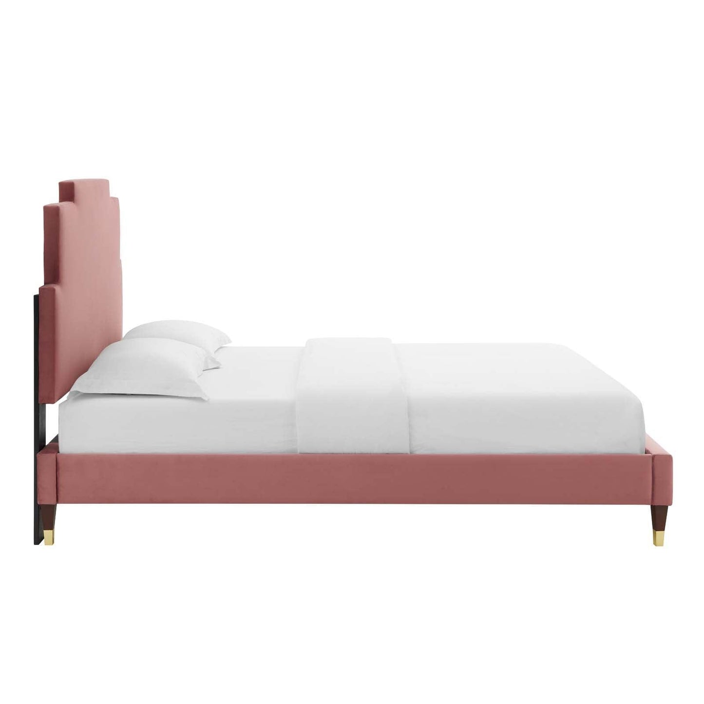 Lindsey Performance Velvet Full Platform Bed, MOD-6902 FredCo