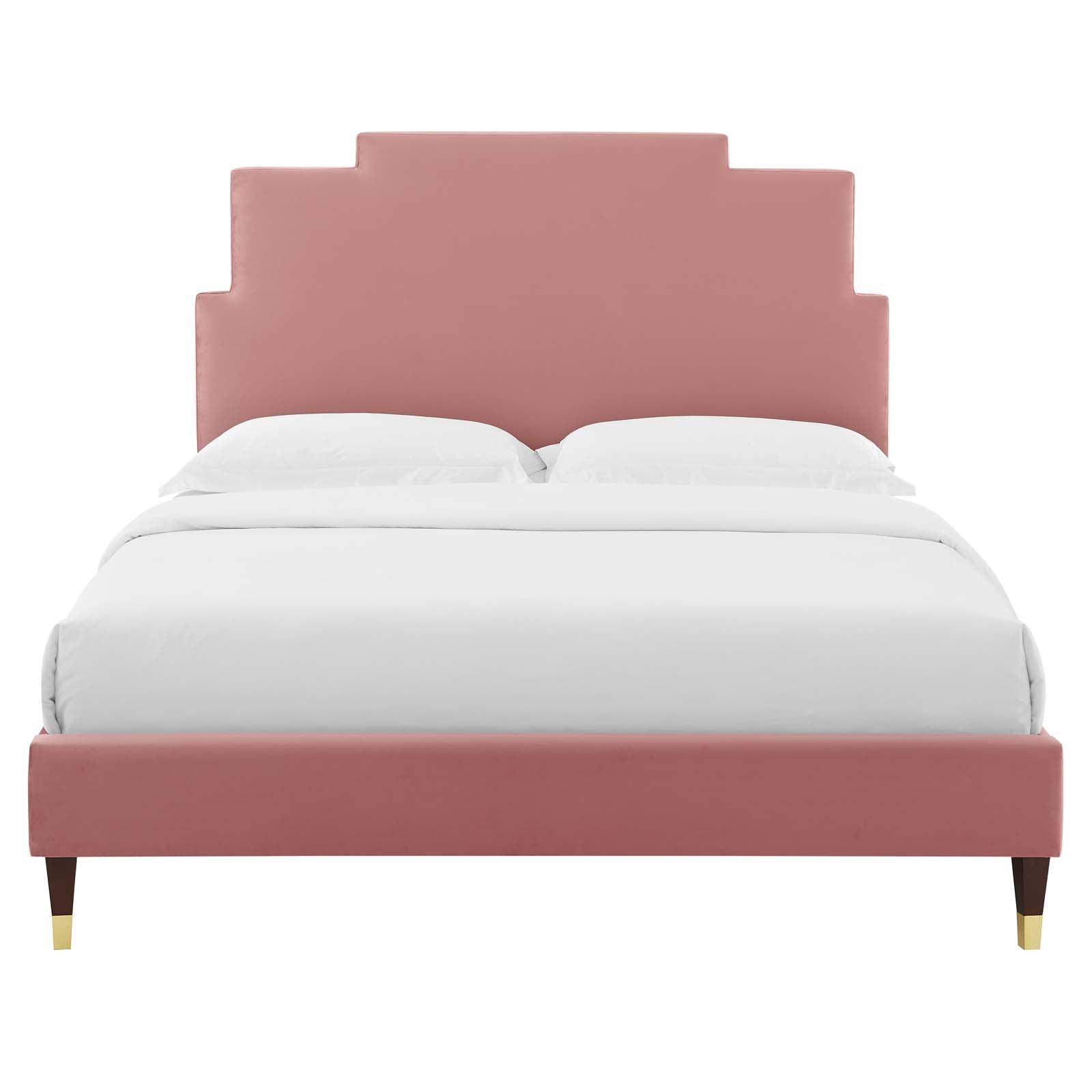 Lindsey Performance Velvet Full Platform Bed, MOD-6902 FredCo