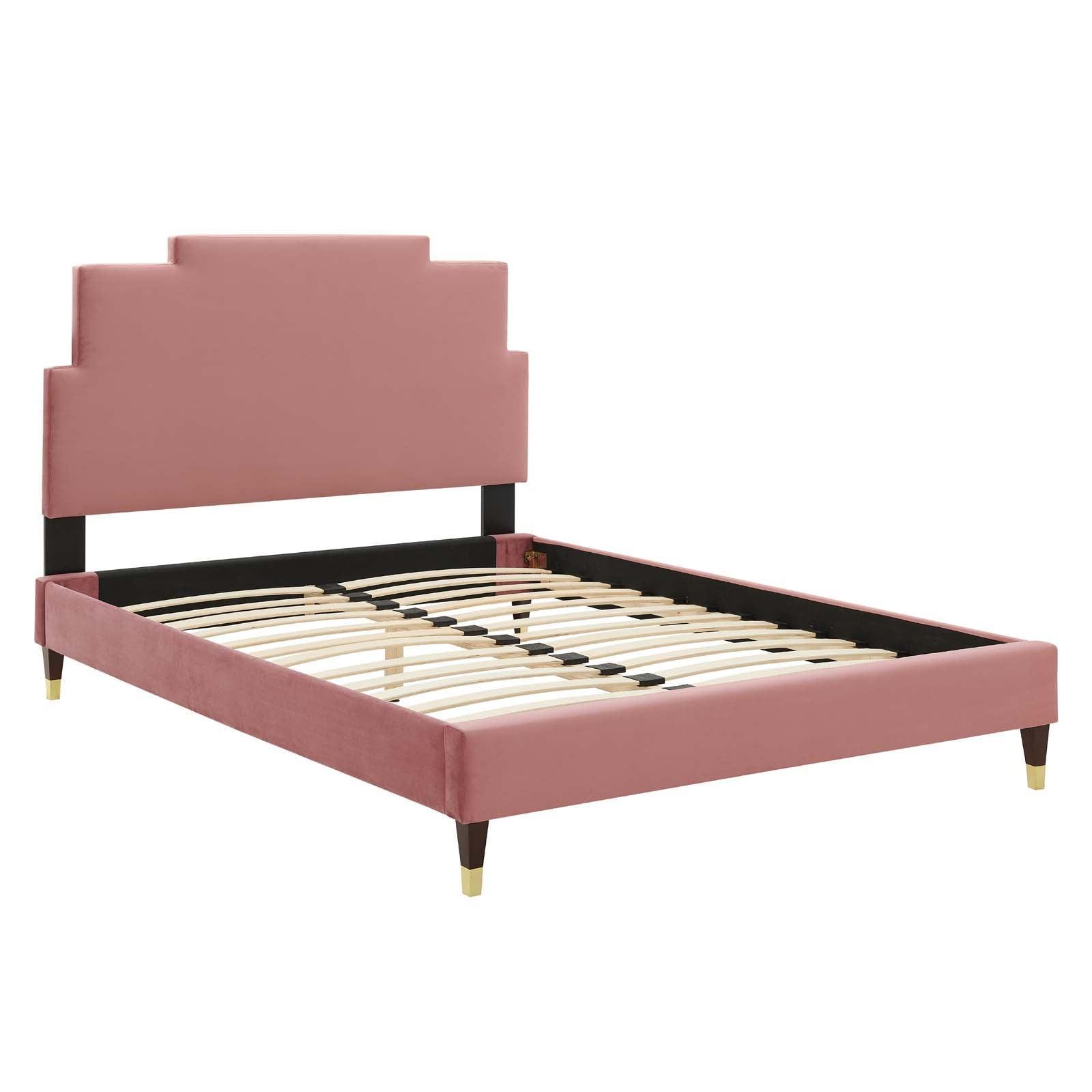 Lindsey Performance Velvet Full Platform Bed, MOD-6902 FredCo